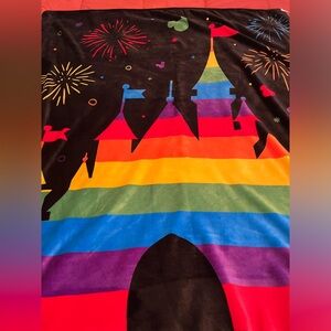 Pre-owned, Disney Rainbow Castle Reversible Sequin Throw - super soft